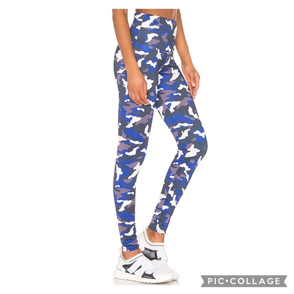 Onzie Midnight Blue High Rise Camouflage Hot Yoga Leggings Size S/M EUC - Picture 5 of 16